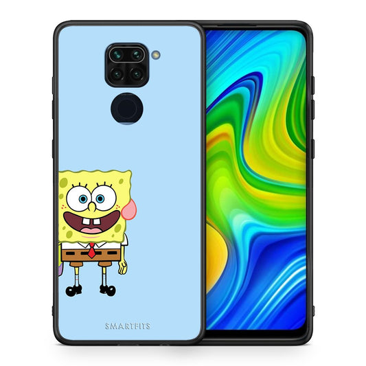 Θήκη Xiaomi Redmi Note 9 Friends Bob από τη Smartfits με σχέδιο στο πίσω μέρος και μαύρο περίβλημα | Xiaomi Redmi Note 9 Friends Bob case with colorful back and black bezels