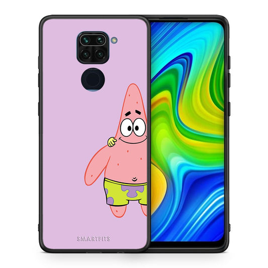 Θήκη Xiaomi Redmi Note 9  Friends Patrick από τη Smartfits με σχέδιο στο πίσω μέρος και μαύρο περίβλημα | Xiaomi Redmi Note 9  Friends Patrick case with colorful back and black bezels