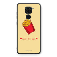 Thumbnail for Θήκη Αγίου Βαλεντίνου Xiaomi Redmi Note 9 Fries Before Guys από τη Smartfits με σχέδιο στο πίσω μέρος και μαύρο περίβλημα | Xiaomi Redmi Note 9 Fries Before Guys case with colorful back and black bezels