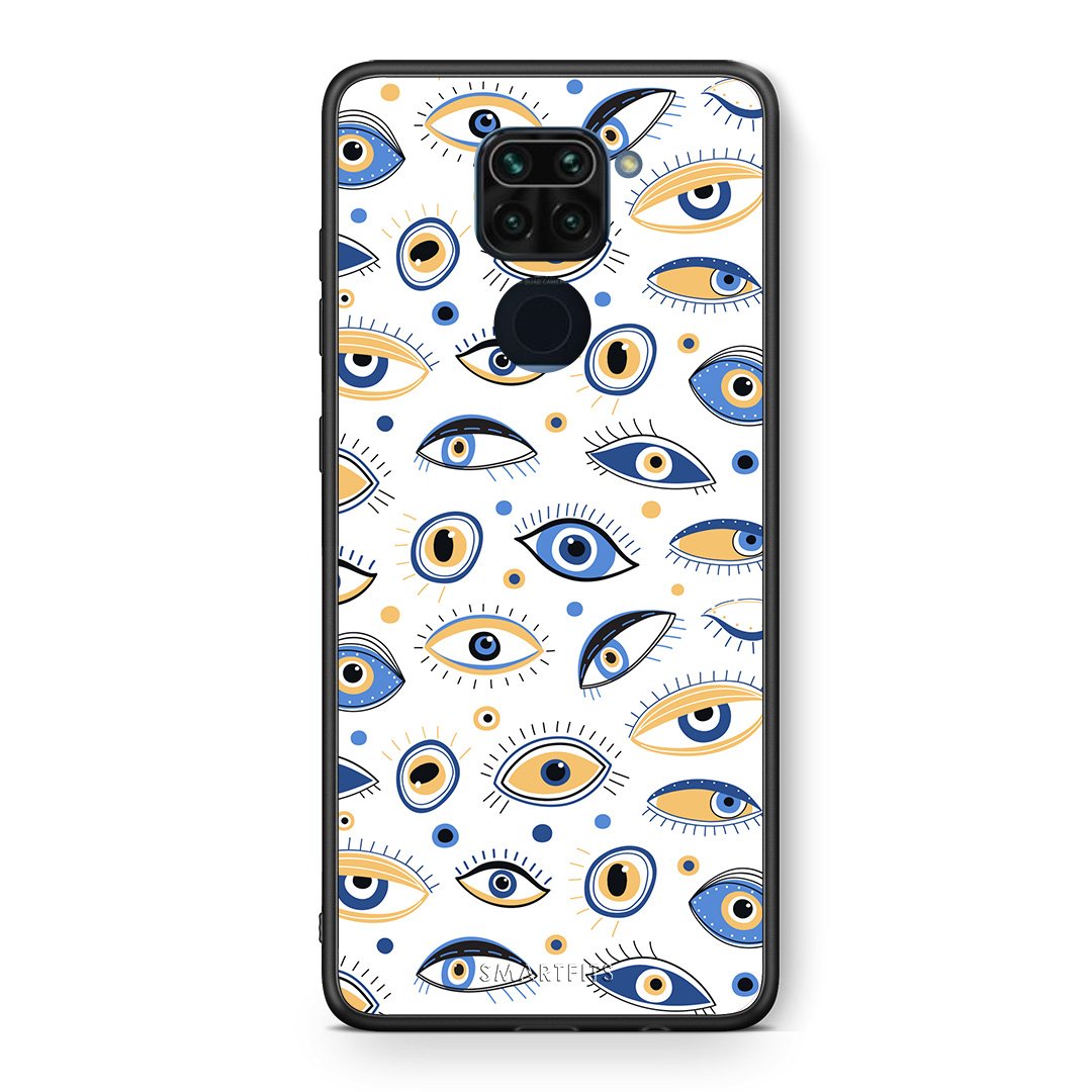 Θήκη Xiaomi Redmi Note 9 Ftou Ftou από τη Smartfits με σχέδιο στο πίσω μέρος και μαύρο περίβλημα | Xiaomi Redmi Note 9 LineArt Kiss case with colorful back and black bezels
