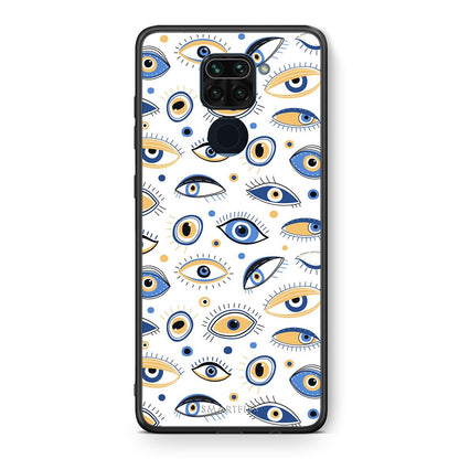 Θήκη Xiaomi Redmi Note 9 Ftou Ftou από τη Smartfits με σχέδιο στο πίσω μέρος και μαύρο περίβλημα | Xiaomi Redmi Note 9 LineArt Kiss case with colorful back and black bezels