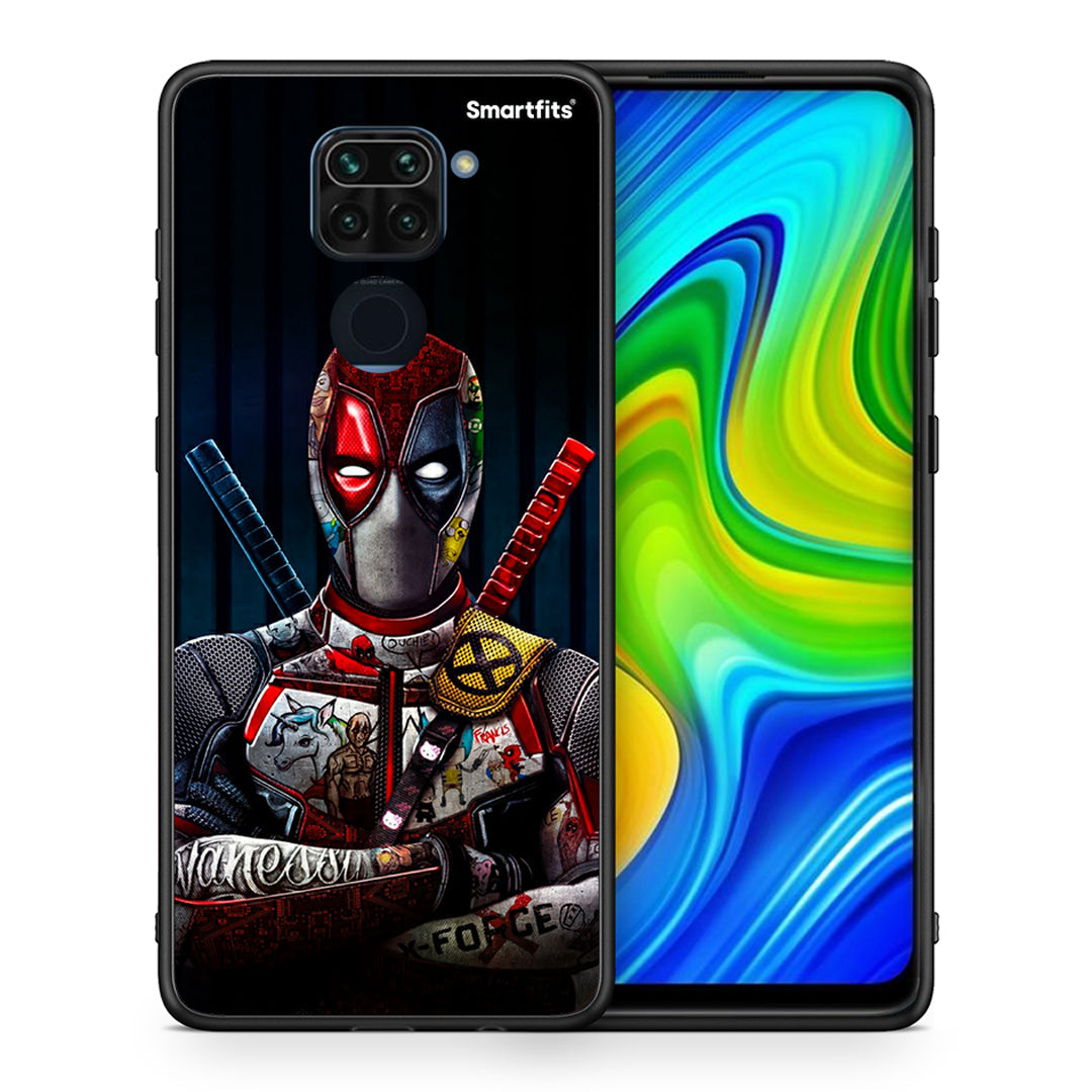 Θήκη Xiaomi Redmi Note 9 Funny Guy από τη Smartfits με σχέδιο στο πίσω μέρος και μαύρο περίβλημα | Xiaomi Redmi Note 9 Funny Guy case with colorful back and black bezels