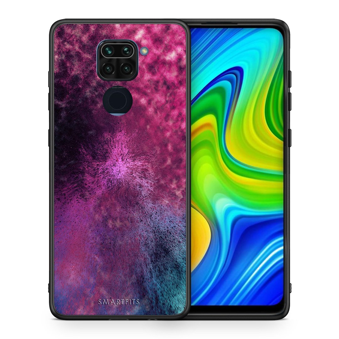 Θήκη Xiaomi Redmi Note 9 Aurora Galaxy από τη Smartfits με σχέδιο στο πίσω μέρος και μαύρο περίβλημα | Xiaomi Redmi Note 9 Aurora Galaxy case with colorful back and black bezels