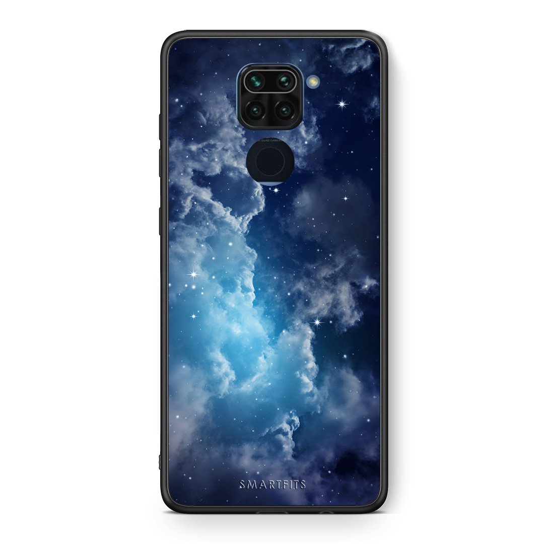 Θήκη Xiaomi Redmi Note 9 Blue Sky Galaxy από τη Smartfits με σχέδιο στο πίσω μέρος και μαύρο περίβλημα | Xiaomi Redmi Note 9 Blue Sky Galaxy case with colorful back and black bezels