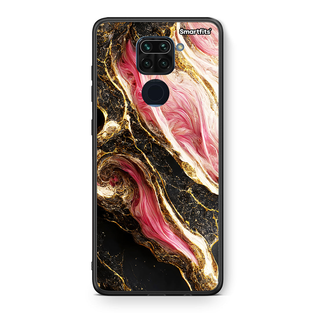 Θήκη Xiaomi Redmi Note 9 Glamorous Pink Marble από τη Smartfits με σχέδιο στο πίσω μέρος και μαύρο περίβλημα | Xiaomi Redmi Note 9 Glamorous Pink Marble case with colorful back and black bezels