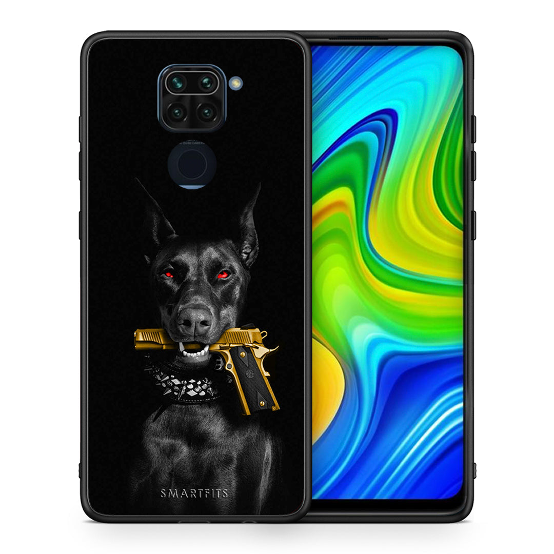 Θήκη Αγίου Βαλεντίνου Xiaomi Redmi Note 9 Golden Gun από τη Smartfits με σχέδιο στο πίσω μέρος και μαύρο περίβλημα | Xiaomi Redmi Note 9 Golden Gun case with colorful back and black bezels