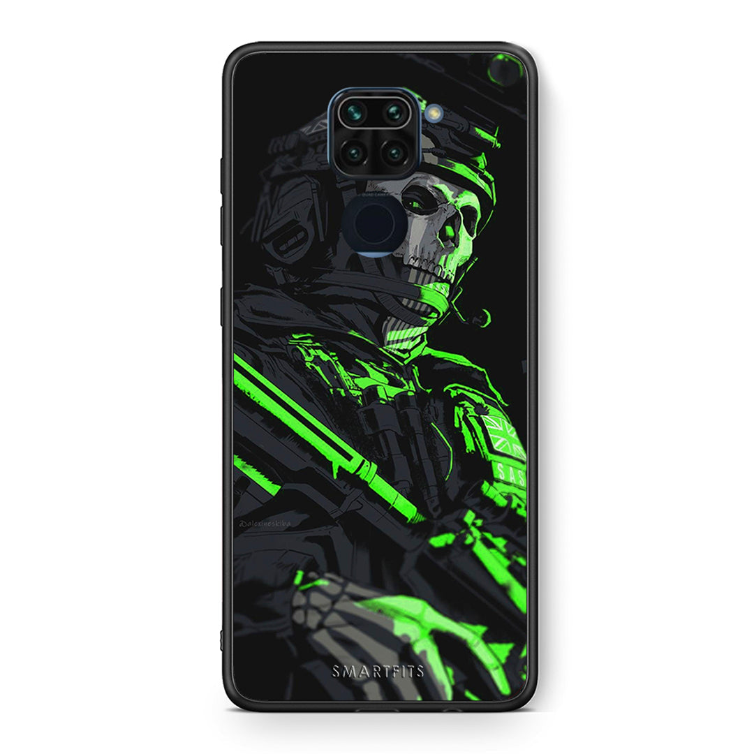 Θήκη Αγίου Βαλεντίνου Xiaomi Redmi Note 9 Green Soldier από τη Smartfits με σχέδιο στο πίσω μέρος και μαύρο περίβλημα | Xiaomi Redmi Note 9 Green Soldier case with colorful back and black bezels