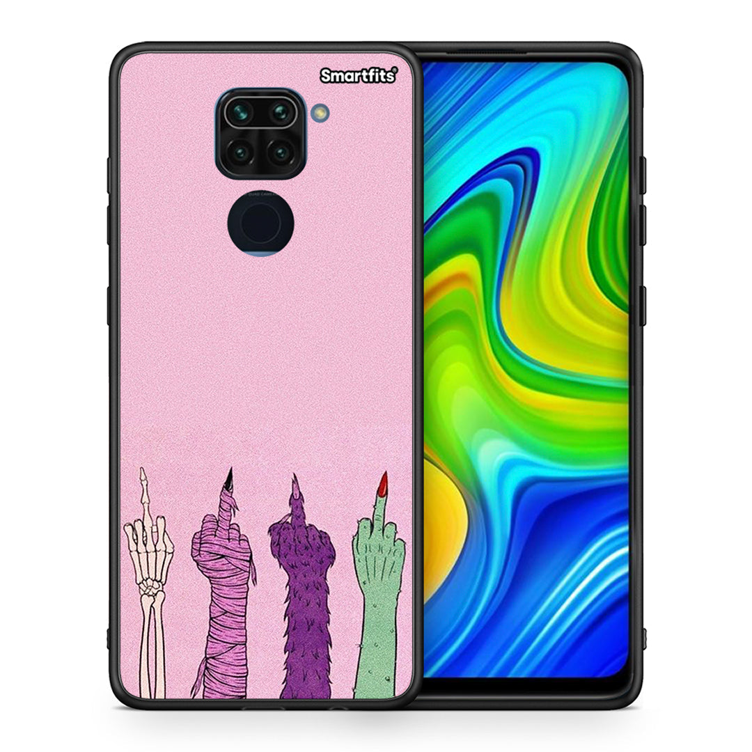 Θήκη Xiaomi Redmi Note 9 Halloween Be A Lady από τη Smartfits με σχέδιο στο πίσω μέρος και μαύρο περίβλημα | Xiaomi Redmi Note 9 Halloween Be A Lady case with colorful back and black bezels