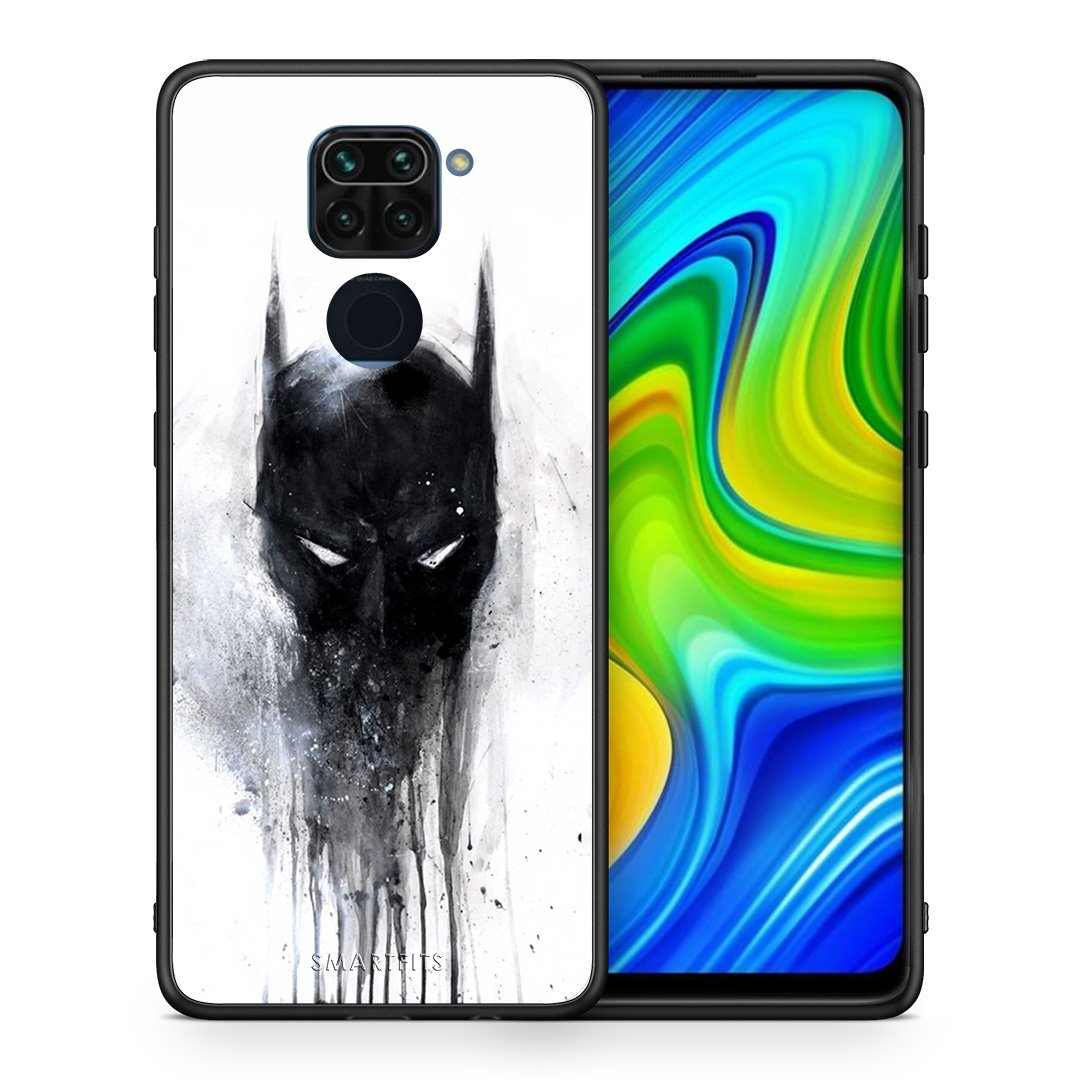 Θήκη Xiaomi Redmi Note 9 Paint Bat Hero από τη Smartfits με σχέδιο στο πίσω μέρος και μαύρο περίβλημα | Xiaomi Redmi Note 9 Paint Bat Hero case with colorful back and black bezels