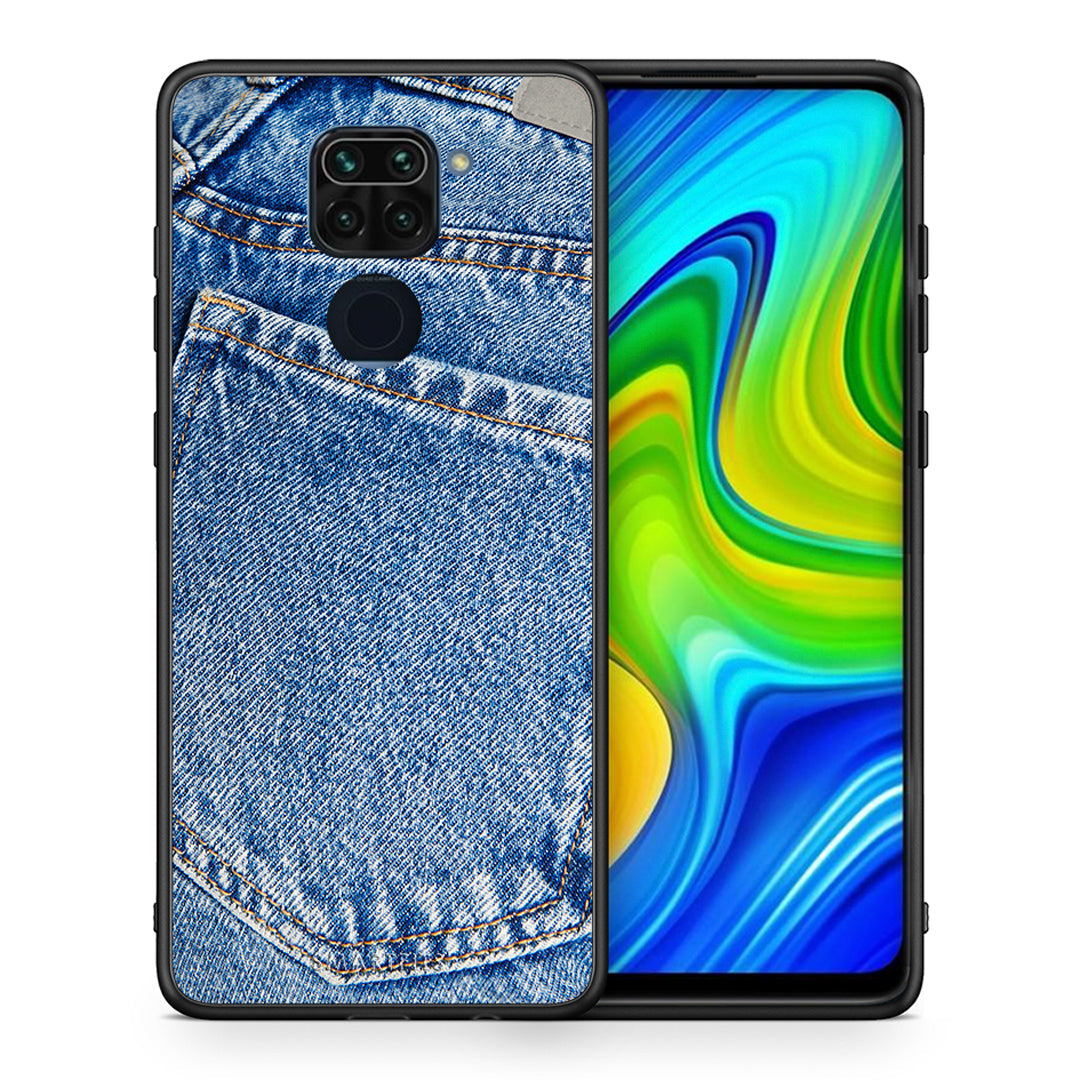 Θήκη Xiaomi Redmi Note 9 Jeans Pocket από τη Smartfits με σχέδιο στο πίσω μέρος και μαύρο περίβλημα | Xiaomi Redmi Note 9 Jeans Pocket case with colorful back and black bezels