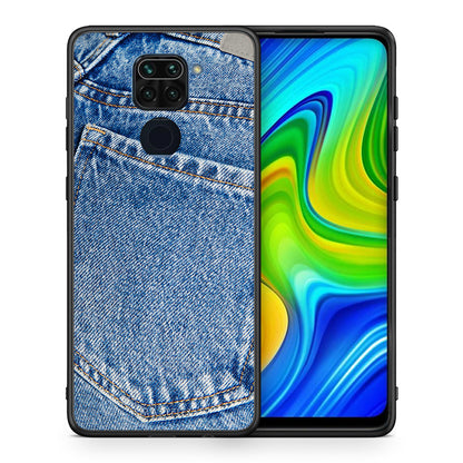 Θήκη Xiaomi Redmi Note 9 Jeans Pocket από τη Smartfits με σχέδιο στο πίσω μέρος και μαύρο περίβλημα | Xiaomi Redmi Note 9 Jeans Pocket case with colorful back and black bezels