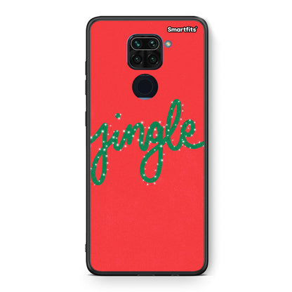 Θήκη Xiaomi Redmi Note 9 Jingle Xmas από τη Smartfits με σχέδιο στο πίσω μέρος και μαύρο περίβλημα | Xiaomi Redmi Note 9 Jingle Xmas case with colorful back and black bezels