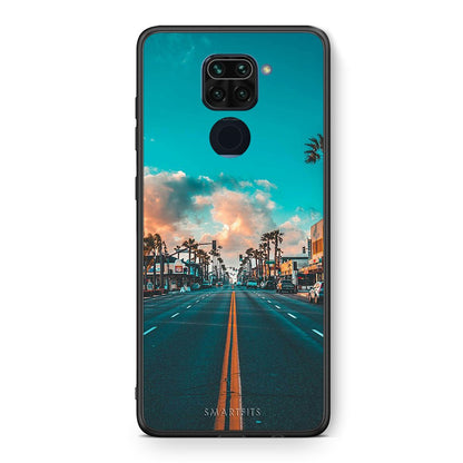 Θήκη Xiaomi Redmi Note 9 City Landscape από τη Smartfits με σχέδιο στο πίσω μέρος και μαύρο περίβλημα | Xiaomi Redmi Note 9 City Landscape case with colorful back and black bezels