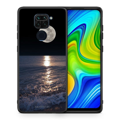 Θήκη Xiaomi Redmi Note 9 Moon Landscape από τη Smartfits με σχέδιο στο πίσω μέρος και μαύρο περίβλημα | Xiaomi Redmi Note 9 Moon Landscape case with colorful back and black bezels