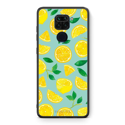 Θήκη Xiaomi Redmi Note 9 Lemons από τη Smartfits με σχέδιο στο πίσω μέρος και μαύρο περίβλημα | Xiaomi Redmi Note 9 Lemons case with colorful back and black bezels