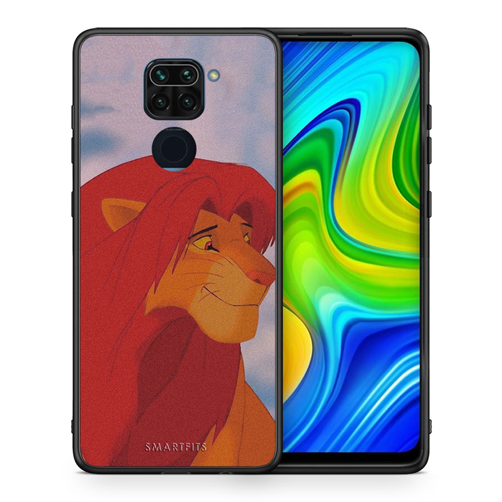 Θήκη Αγίου Βαλεντίνου Xiaomi Redmi Note 9 Lion Love 1 από τη Smartfits με σχέδιο στο πίσω μέρος και μαύρο περίβλημα | Xiaomi Redmi Note 9 Lion Love 1 case with colorful back and black bezels