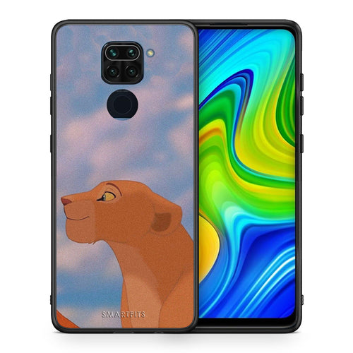 Θήκη Αγίου Βαλεντίνου Xiaomi Redmi Note 9 Lion Love 2 από τη Smartfits με σχέδιο στο πίσω μέρος και μαύρο περίβλημα | Xiaomi Redmi Note 9 Lion Love 2 case with colorful back and black bezels