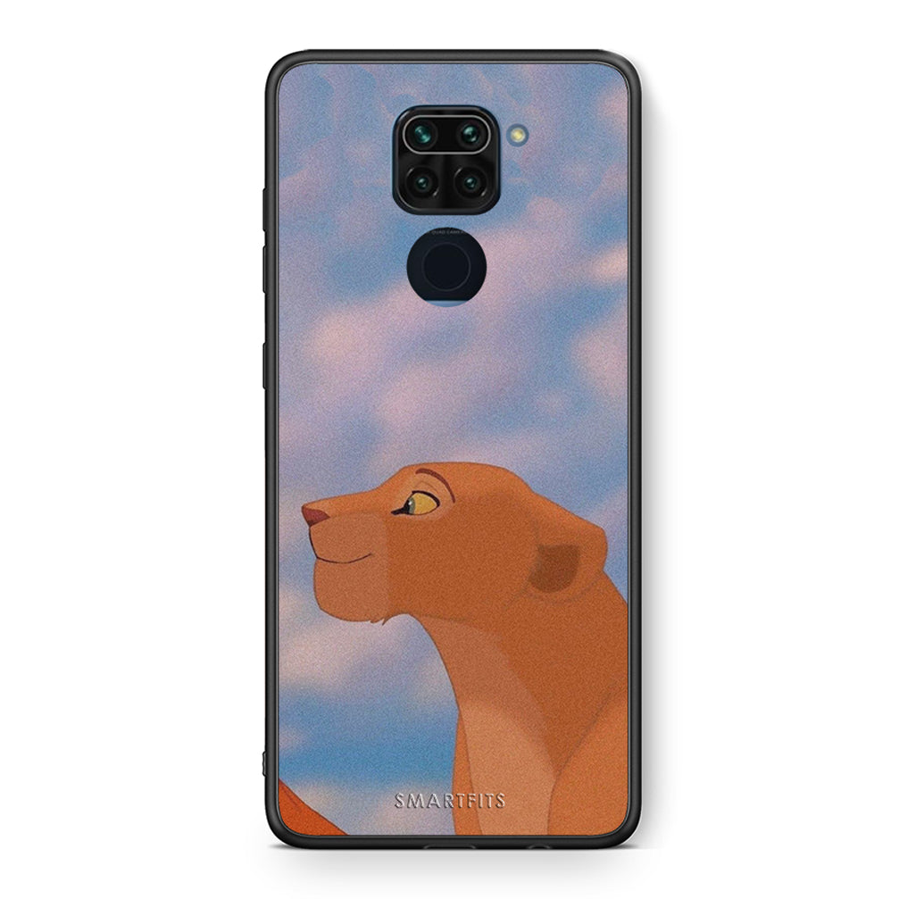 Θήκη Αγίου Βαλεντίνου Xiaomi Redmi Note 9 Lion Love 2 από τη Smartfits με σχέδιο στο πίσω μέρος και μαύρο περίβλημα | Xiaomi Redmi Note 9 Lion Love 2 case with colorful back and black bezels