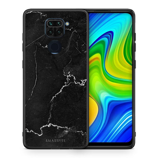 Θήκη Xiaomi Redmi Note 9 Marble Black από τη Smartfits με σχέδιο στο πίσω μέρος και μαύρο περίβλημα | Xiaomi Redmi Note 9 Marble Black case with colorful back and black bezels