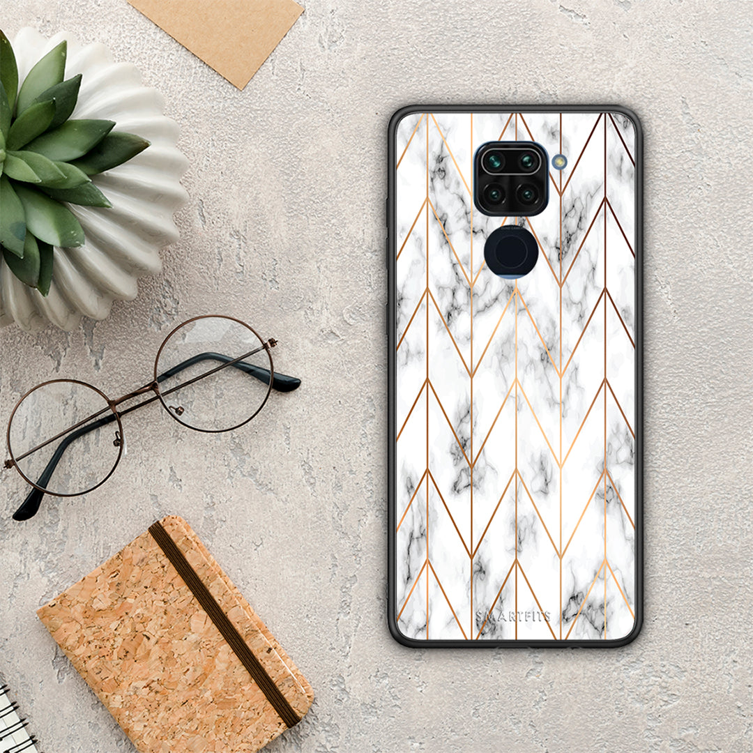 Marble Gold Geometric - Xiaomi Redmi Note 9 θήκη