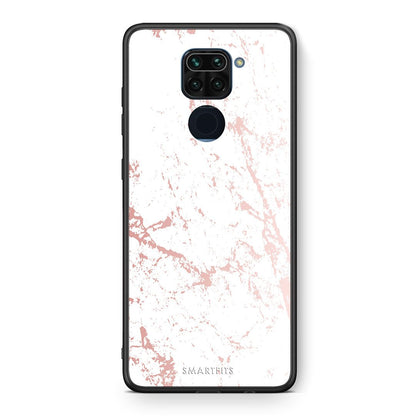 Θήκη Xiaomi Redmi Note 9 Pink Splash Marble από τη Smartfits με σχέδιο στο πίσω μέρος και μαύρο περίβλημα | Xiaomi Redmi Note 9 Pink Splash Marble case with colorful back and black bezels