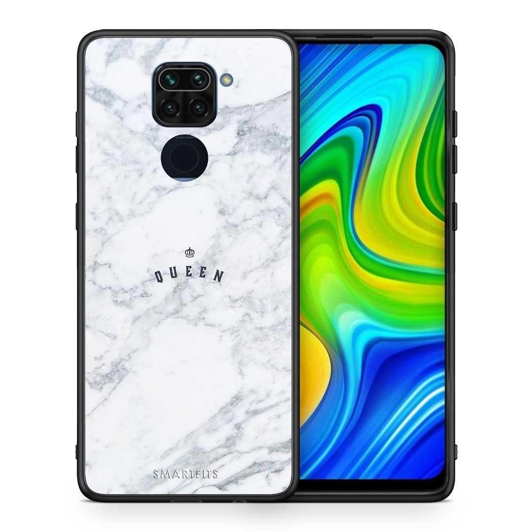 Θήκη Xiaomi Redmi Note 9 Queen Marble από τη Smartfits με σχέδιο στο πίσω μέρος και μαύρο περίβλημα | Xiaomi Redmi Note 9 Queen Marble case with colorful back and black bezels