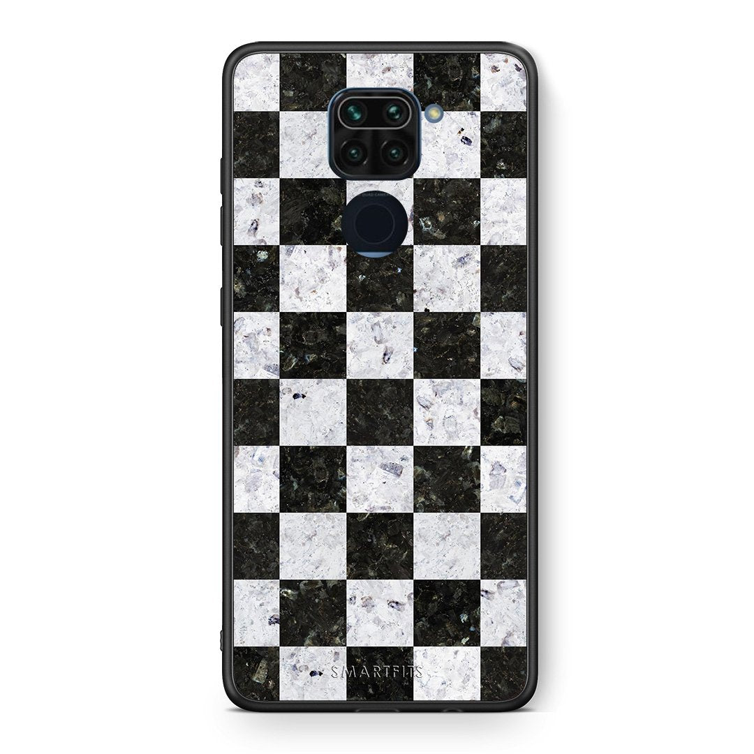 Θήκη Xiaomi Redmi Note 9 Square Geometric Marble από τη Smartfits με σχέδιο στο πίσω μέρος και μαύρο περίβλημα | Xiaomi Redmi Note 9 Square Geometric Marble case with colorful back and black bezels