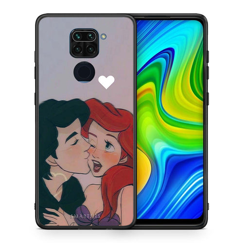 Θήκη Αγίου Βαλεντίνου Xiaomi Redmi Note 9 Mermaid Love από τη Smartfits με σχέδιο στο πίσω μέρος και μαύρο περίβλημα | Xiaomi Redmi Note 9 Mermaid Love case with colorful back and black bezels
