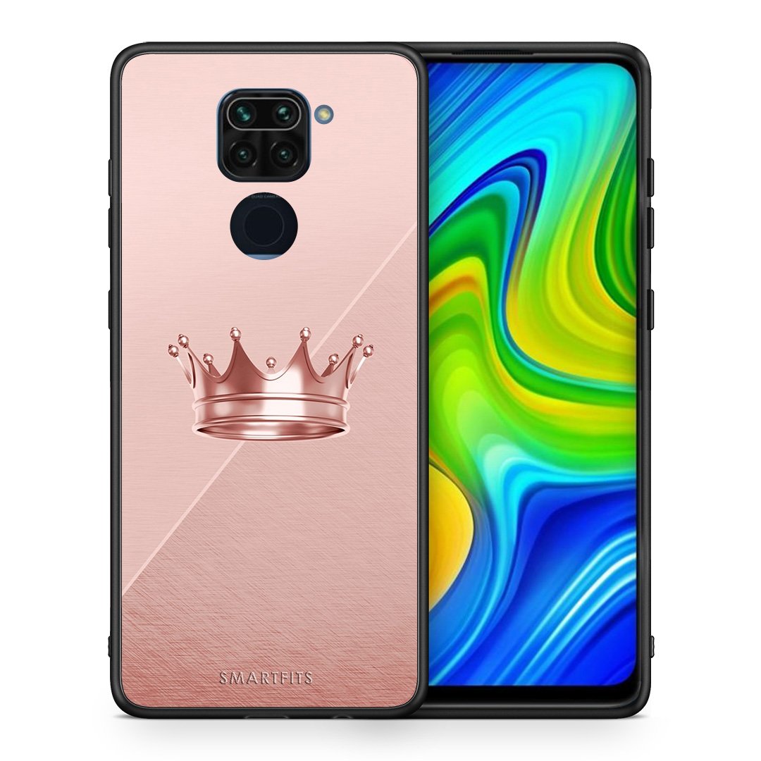 Θήκη Xiaomi Redmi Note 9 Crown Minimal από τη Smartfits με σχέδιο στο πίσω μέρος και μαύρο περίβλημα | Xiaomi Redmi Note 9 Crown Minimal case with colorful back and black bezels