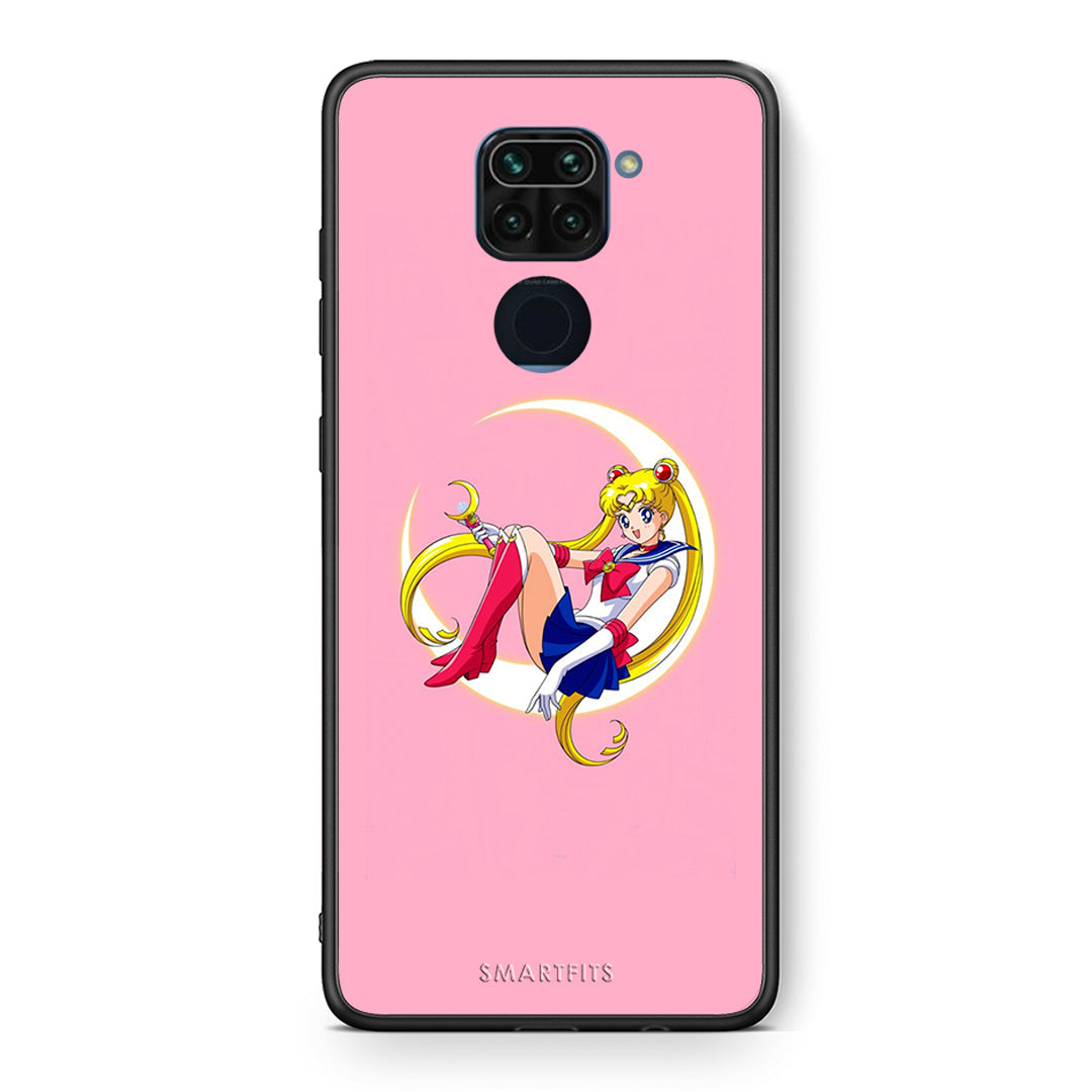 Θήκη Xiaomi Redmi Note 9 Moon Girl από τη Smartfits με σχέδιο στο πίσω μέρος και μαύρο περίβλημα | Xiaomi Redmi Note 9 Moon Girl case with colorful back and black bezels