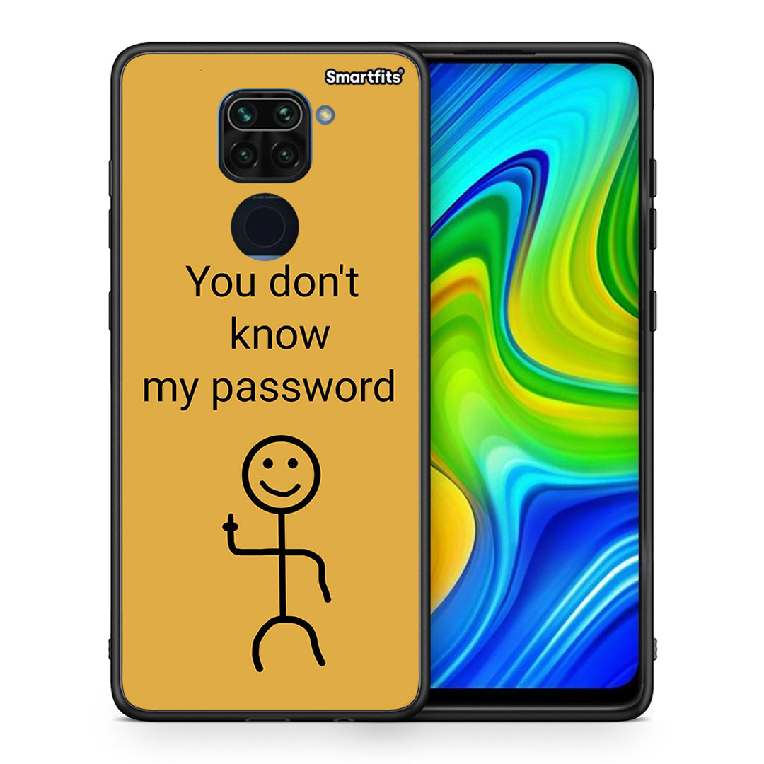 Θήκη Xiaomi Redmi Note 9 My Password από τη Smartfits με σχέδιο στο πίσω μέρος και μαύρο περίβλημα | Xiaomi Redmi Note 9 My Password case with colorful back and black bezels