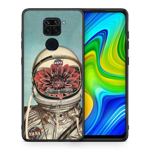 Θήκη Xiaomi Redmi Note 9 Nasa Bloom από τη Smartfits με σχέδιο στο πίσω μέρος και μαύρο περίβλημα | Xiaomi Redmi Note 9 Nasa Bloom case with colorful back and black bezels
