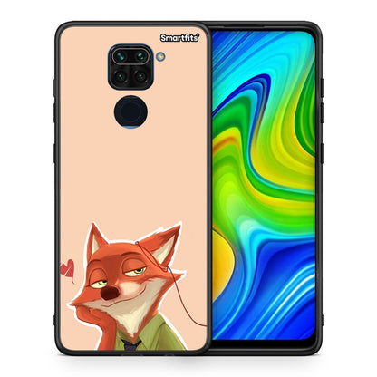 Θήκη Xiaomi Redmi Note 9 Nick Wilde And Judy Hopps Love 1 από τη Smartfits με σχέδιο στο πίσω μέρος και μαύρο περίβλημα | Xiaomi Redmi Note 9 Nick Wilde And Judy Hopps Love 1 case with colorful back and black bezels