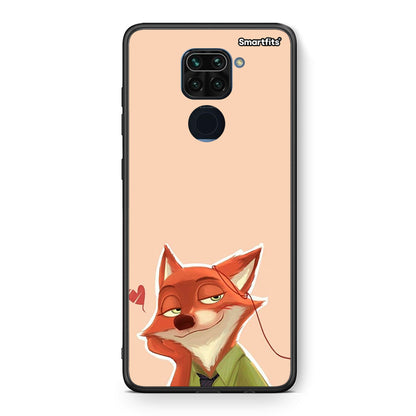 Θήκη Xiaomi Redmi Note 9 Nick Wilde And Judy Hopps Love 1 από τη Smartfits με σχέδιο στο πίσω μέρος και μαύρο περίβλημα | Xiaomi Redmi Note 9 Nick Wilde And Judy Hopps Love 1 case with colorful back and black bezels