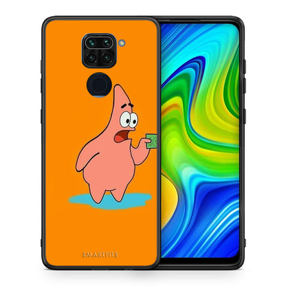 Θήκη Αγίου Βαλεντίνου Xiaomi Redmi Note 9 No Money 1 από τη Smartfits με σχέδιο στο πίσω μέρος και μαύρο περίβλημα | Xiaomi Redmi Note 9 No Money 1 case with colorful back and black bezels