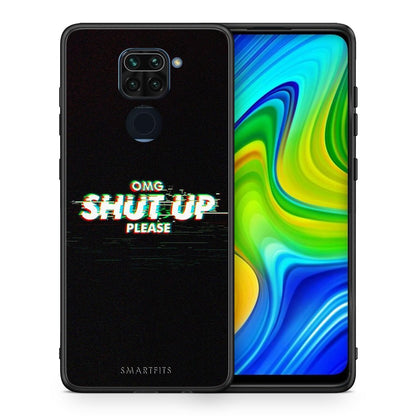 Θήκη Xiaomi Redmi Note 9 OMG ShutUp από τη Smartfits με σχέδιο στο πίσω μέρος και μαύρο περίβλημα | Xiaomi Redmi Note 9 OMG ShutUp case with colorful back and black bezels