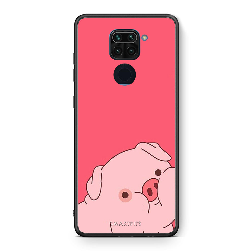 Θήκη Αγίου Βαλεντίνου Xiaomi Redmi Note 9 Pig Love 1 από τη Smartfits με σχέδιο στο πίσω μέρος και μαύρο περίβλημα | Xiaomi Redmi Note 9 Pig Love 1 case with colorful back and black bezels