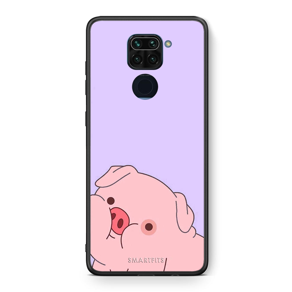 Θήκη Αγίου Βαλεντίνου Xiaomi Redmi Note 9 Pig Love 2 από τη Smartfits με σχέδιο στο πίσω μέρος και μαύρο περίβλημα | Xiaomi Redmi Note 9 Pig Love 2 case with colorful back and black bezels