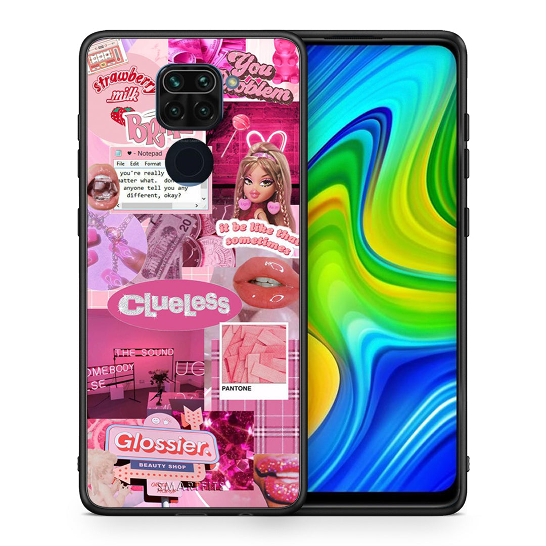 Θήκη Αγίου Βαλεντίνου Xiaomi Redmi Note 9 Pink Love από τη Smartfits με σχέδιο στο πίσω μέρος και μαύρο περίβλημα | Xiaomi Redmi Note 9 Pink Love case with colorful back and black bezels