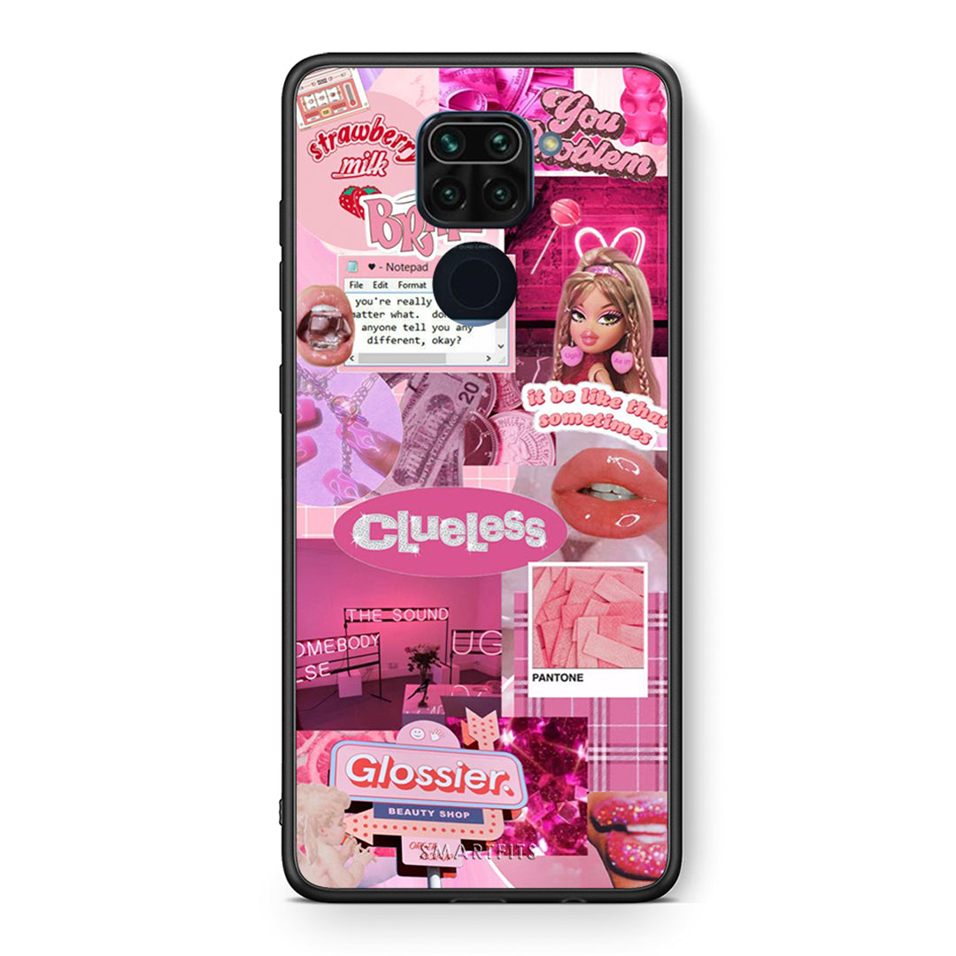 Θήκη Αγίου Βαλεντίνου Xiaomi Redmi Note 9 Pink Love από τη Smartfits με σχέδιο στο πίσω μέρος και μαύρο περίβλημα | Xiaomi Redmi Note 9 Pink Love case with colorful back and black bezels