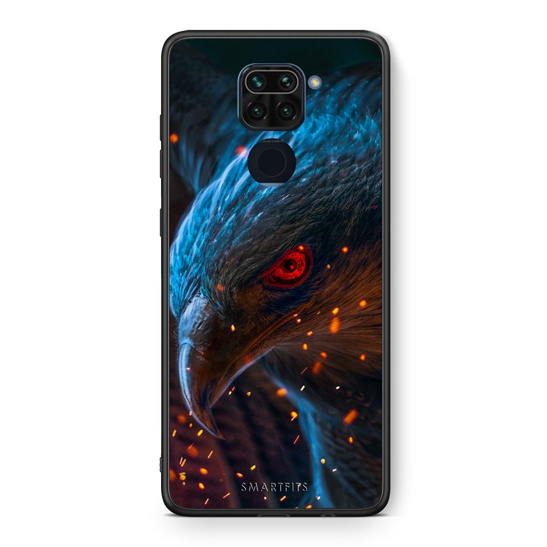 Θήκη Xiaomi Redmi Note 9 Eagle PopArt από τη Smartfits με σχέδιο στο πίσω μέρος και μαύρο περίβλημα | Xiaomi Redmi Note 9 Eagle PopArt case with colorful back and black bezels