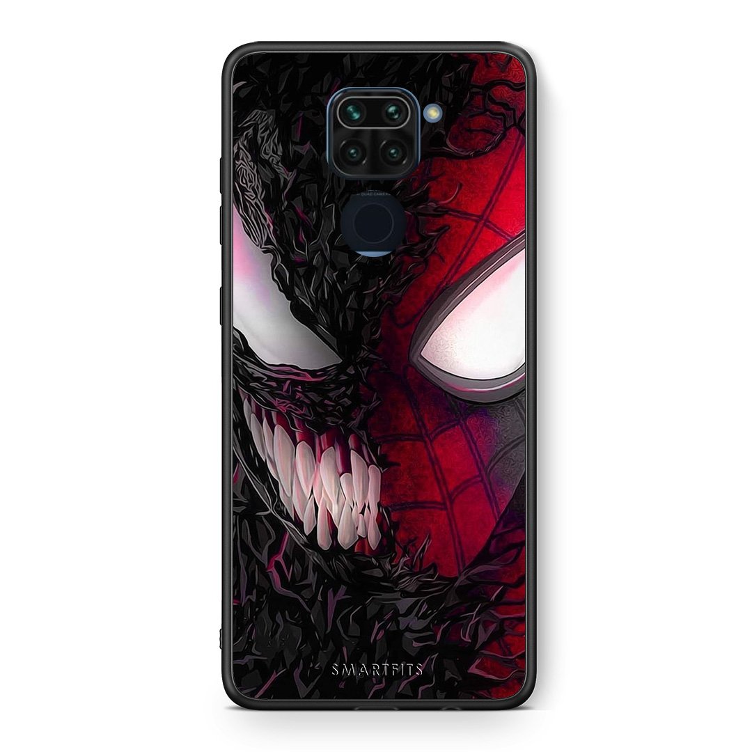 Θήκη Xiaomi Redmi Note 9 SpiderVenom PopArt από τη Smartfits με σχέδιο στο πίσω μέρος και μαύρο περίβλημα | Xiaomi Redmi Note 9 SpiderVenom PopArt case with colorful back and black bezels