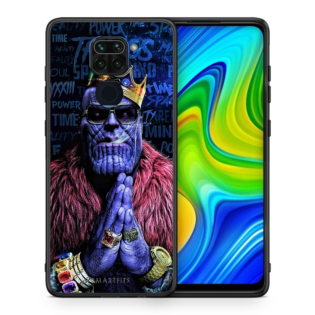 Θήκη Xiaomi Redmi Note 9 Thanos PopArt από τη Smartfits με σχέδιο στο πίσω μέρος και μαύρο περίβλημα | Xiaomi Redmi Note 9 Thanos PopArt case with colorful back and black bezels