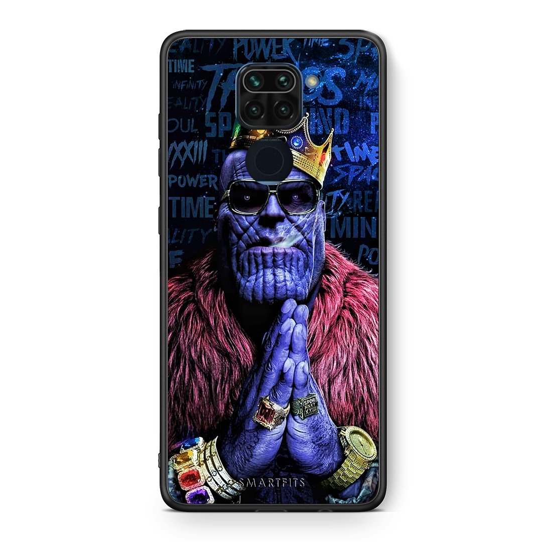 Θήκη Xiaomi Redmi Note 9 Thanos PopArt από τη Smartfits με σχέδιο στο πίσω μέρος και μαύρο περίβλημα | Xiaomi Redmi Note 9 Thanos PopArt case with colorful back and black bezels