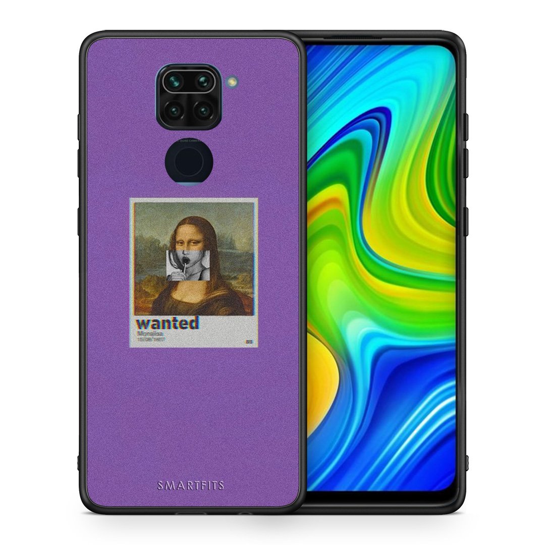 Θήκη Xiaomi Redmi Note 9 Monalisa Popart από τη Smartfits με σχέδιο στο πίσω μέρος και μαύρο περίβλημα | Xiaomi Redmi Note 9 Monalisa Popart case with colorful back and black bezels