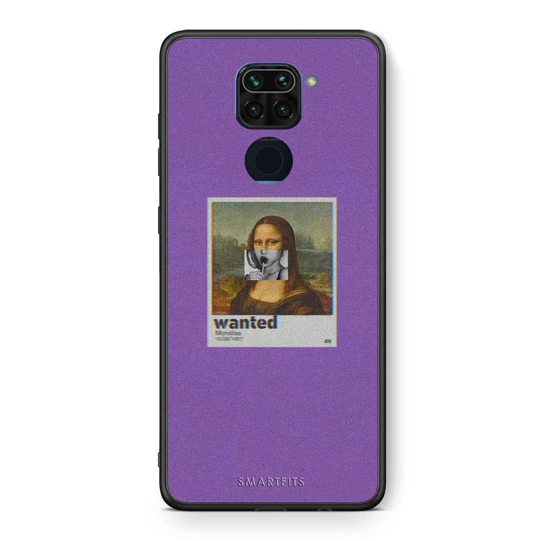 Θήκη Xiaomi Redmi Note 9 Monalisa Popart από τη Smartfits με σχέδιο στο πίσω μέρος και μαύρο περίβλημα | Xiaomi Redmi Note 9 Monalisa Popart case with colorful back and black bezels