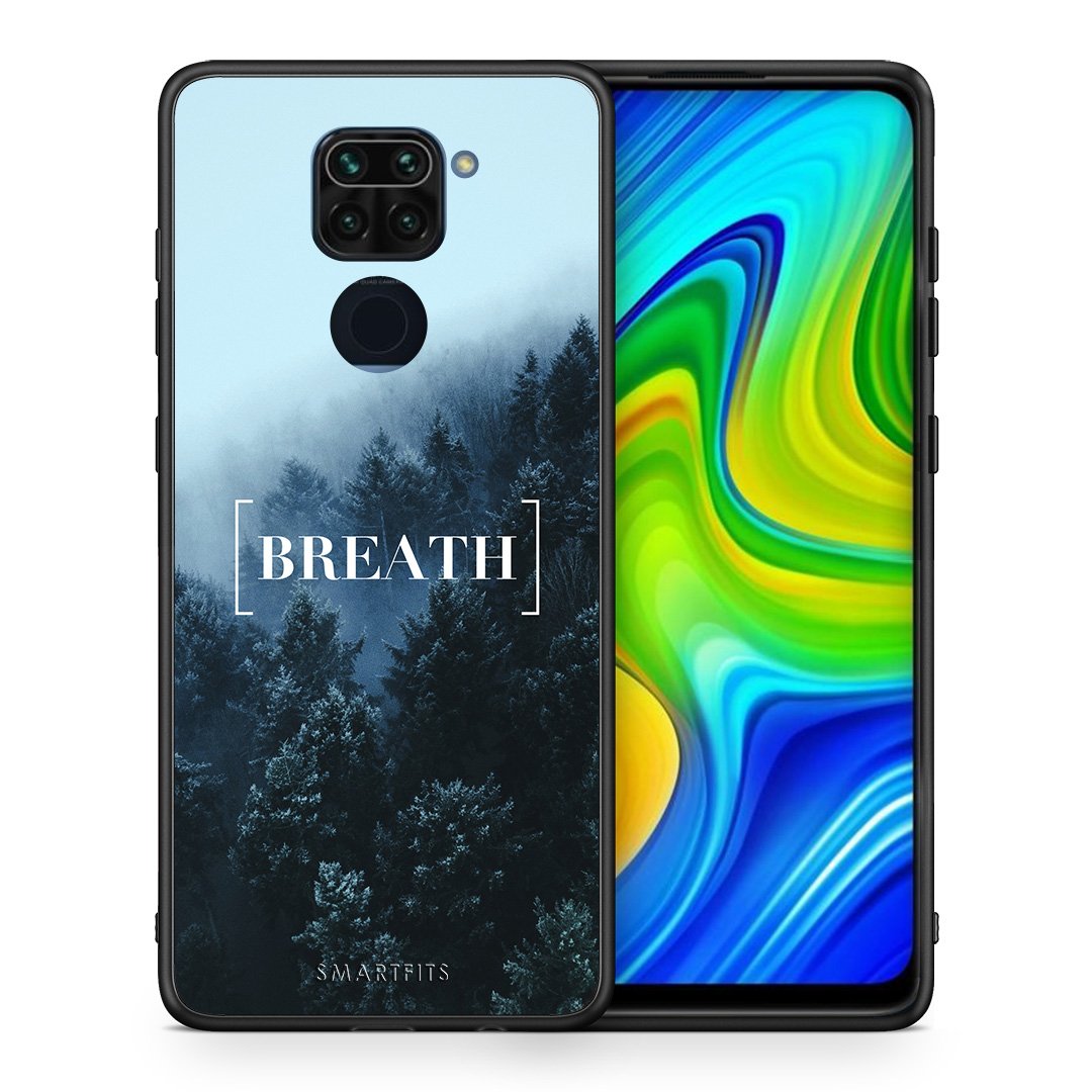 Θήκη Xiaomi Redmi Note 9 Breath Quote από τη Smartfits με σχέδιο στο πίσω μέρος και μαύρο περίβλημα | Xiaomi Redmi Note 9 Breath Quote case with colorful back and black bezels