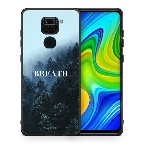 Θήκη Xiaomi Redmi Note 9 Breath Quote από τη Smartfits με σχέδιο στο πίσω μέρος και μαύρο περίβλημα | Xiaomi Redmi Note 9 Breath Quote case with colorful back and black bezels