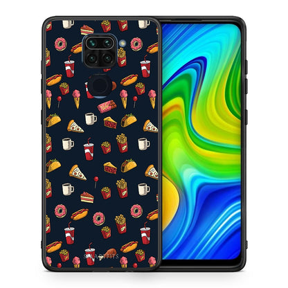 Θήκη Xiaomi Redmi Note 9 Hungry Random από τη Smartfits με σχέδιο στο πίσω μέρος και μαύρο περίβλημα | Xiaomi Redmi Note 9 Hungry Random case with colorful back and black bezels