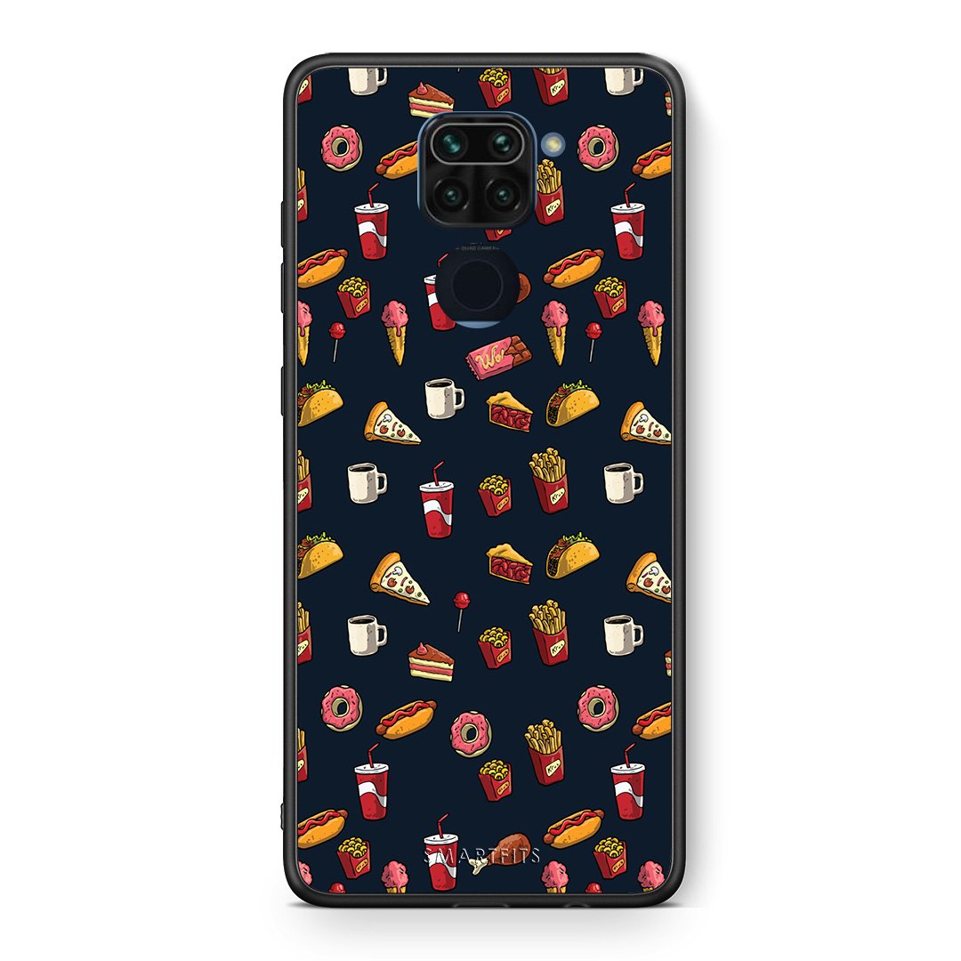 Θήκη Xiaomi Redmi Note 9 Hungry Random από τη Smartfits με σχέδιο στο πίσω μέρος και μαύρο περίβλημα | Xiaomi Redmi Note 9 Hungry Random case with colorful back and black bezels
